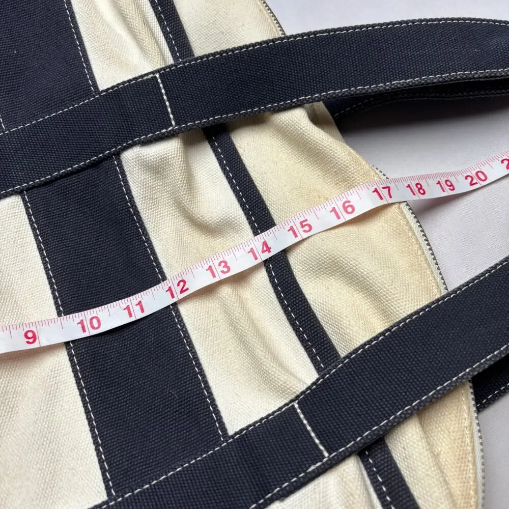 J Crew Striped Zip Canvas Boat & Tote Grocery bag 17x21